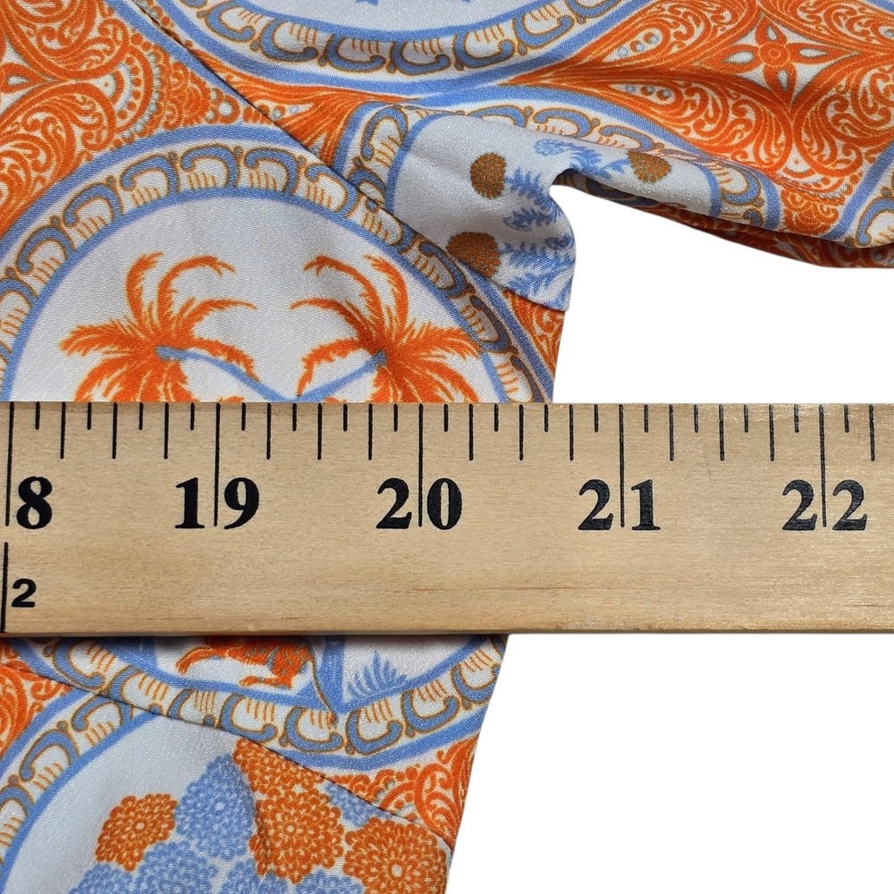 Gretchen Scott Circle Of Love Orange Jungle Symphony Boyfriend Shirt Women's M - Picture 5 of 7